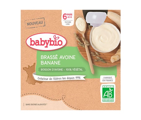 BabyBio Brassé Avoine, Banane 4 x 85g