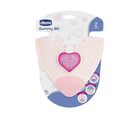 Chicco Mordedor 2en1 Gummy Bib Rosa 2m+