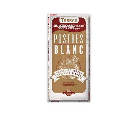 Torras Chocolate Blanco sin Azúcar Postres 200g