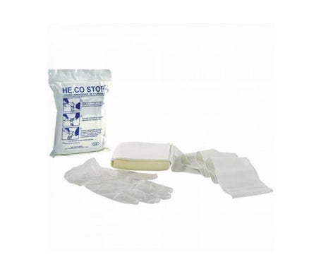 He.Co Stop Cojín Compresivo Estéril + Guante Vinilo M 2 Pares