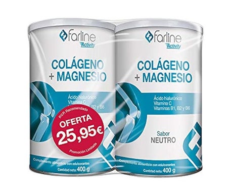 Farline Pack Colágeno Magnesio Neutro 2x400g