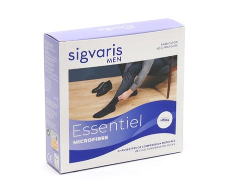 Sigvaris Men Essentiel Microfibra 2 Calcetín Negro SL 1 Par