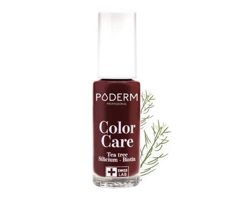 Poderm Color Care Esmalte Uñas Rojo Negro 8ml