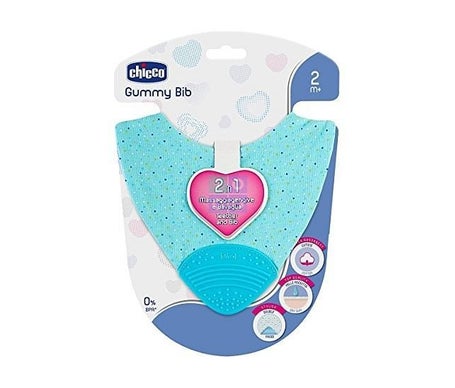 Chicco Mordedor 2en1 Gummy Bib Azul 2m+