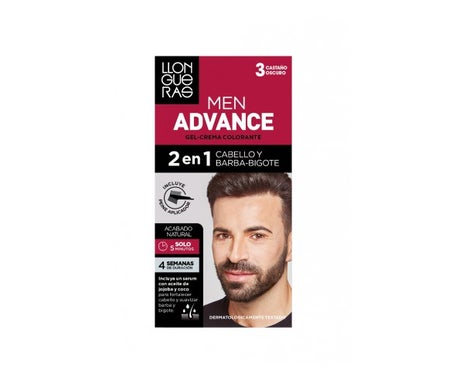 Llongueras Kit Men Advance Tinte Gel Crema 3 Castaño Oscuro
