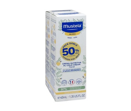 Crema Facial Mustela para Niños y Bebés con Piel Seca Nutritiva con Cold  Cream 40 g