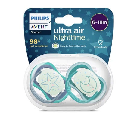 Avent Ultra Air Night Chupete Nocturno 6-18m 2uds