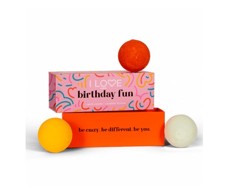 I Love Birthday Fun Set Bombas de Baño 3 uds