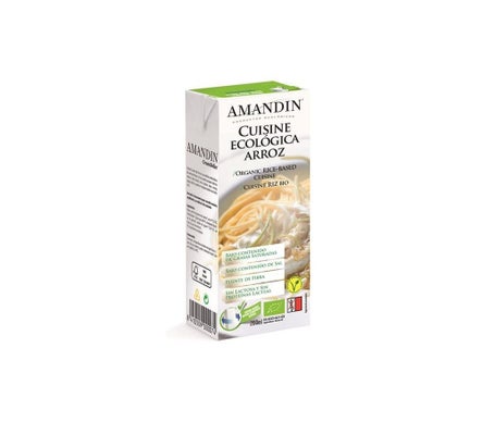 Amandin Crema Leche Arrooz Cocinar Eco sin Gluten sin Lactosa 200ml