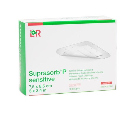 Suprasorb P Borde Sensible Lite 7,5cmx8,5cm 10uds