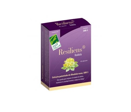 100% Natural Resiliens Rodiola 40 cápsulas de Cien por Cien Natural | Natural Doctor