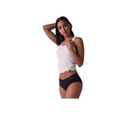 FreeU Braga Menstrual Lavable Algodón Bambú Lola Negro M 1ud