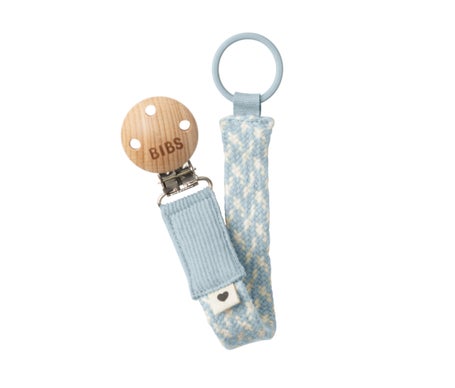 BIBS Pacifier chain Baby Blue/Ivory - Chupetes y accesorios