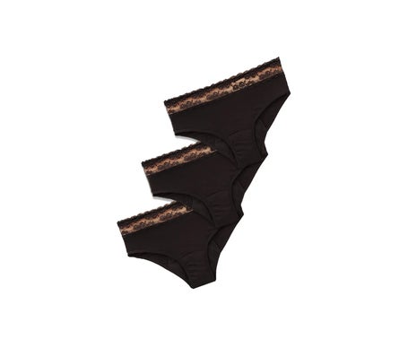FreeU Pack Braga Menstrual Lavable Algodón Lola Negro S 1ud