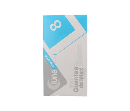 Omare Luna Guantes Látex Blanco sin Polvo Talla L 100uds