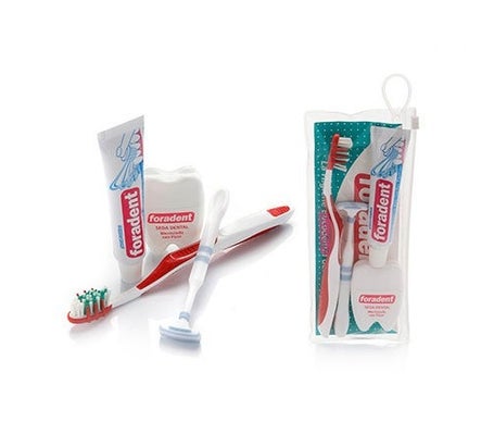 Foradent Kit dental adulto 1 cepillo + pasta 25ml + seda dental 5m + 1 limpiador lengual