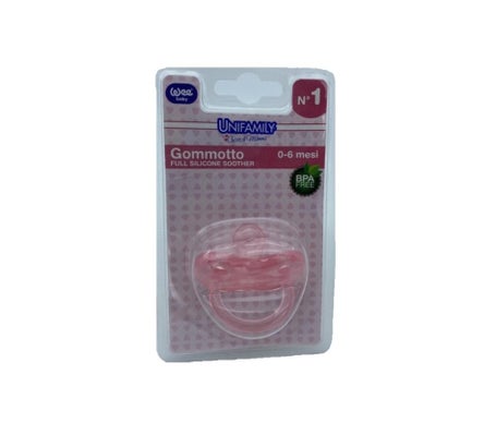Unifamily Chupete Goma Silicona Rosa 0-6M 1ud