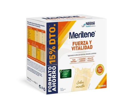 Nestlé Meritene® Fuerza y Vitalidad Sabor Vainilla 30 Sobres