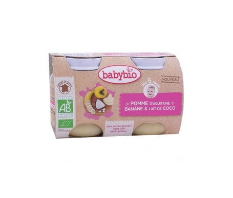 Vitagermine - Maceta Babybio Manzana Banana Banana Leche de coco 2x130g