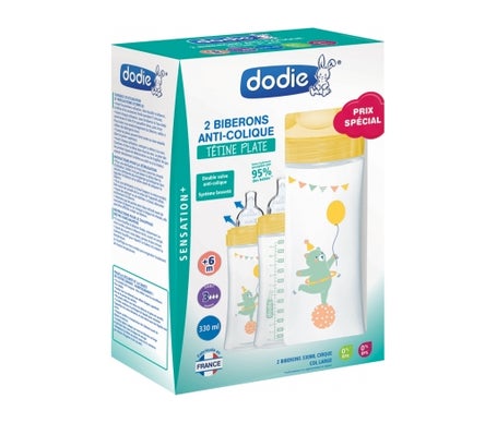 Dodie Sensation Biberón Tetina Plana +6m Circo 2x330ml