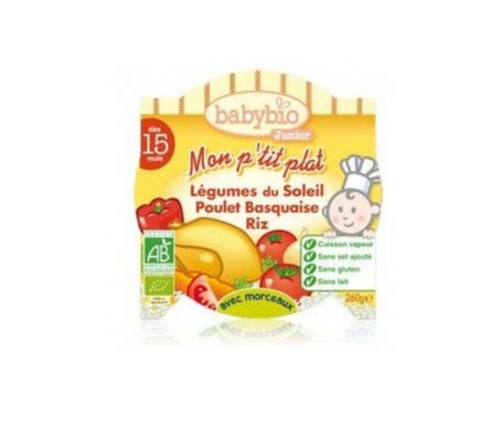 Babybio Meals - Summer vegetables with chicken and rice (260g) - Alimentación del bebé