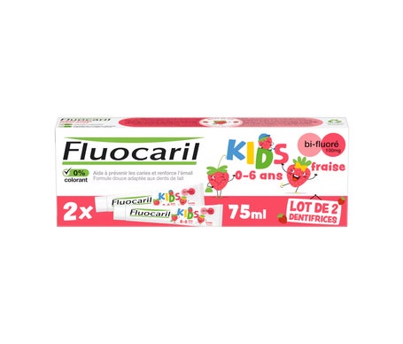 Fluocaril Kids Gel Dentífrico Sabor Fresa 2x75ml
