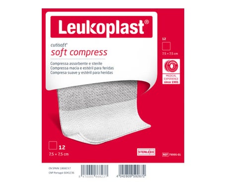Leukoplast Cutisoft Ste 7.5cm x 7.5cm 12 Unidades