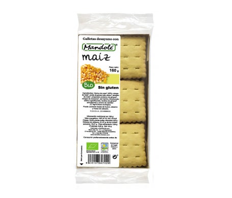 Mandole Galletas de Maiz Desayuno Bio Sin Gluten 160g