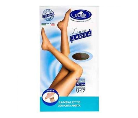 Sauber Calcetín Punta Abierta 70D Lisa Talla M 2 1 Par