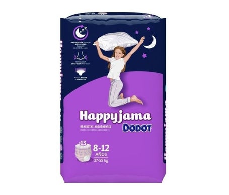 Dodot Fraldas Happyjama Girl Tamanho 8 27-57kg 13 Unidades