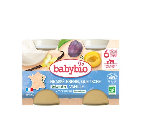 BabyBio Brassé Brebris, Questche de Lorraine et Vainille 2x130g