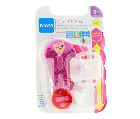 Mam Clip It! & Cover Broche Para Chupete y Cubierta de Protección Rosa