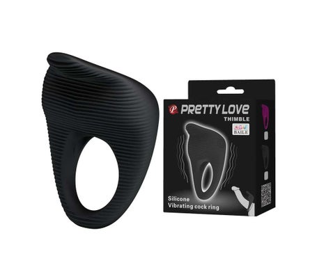 Pretty Love Anillo Vibrador Thimble Negro 1ud
