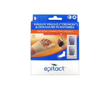 Ortesis epitáctica corrección doble hallux izquierda valgus M