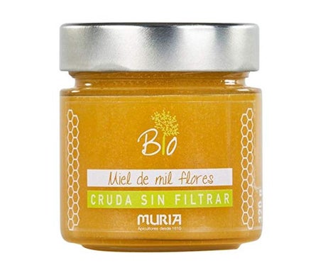 Muria Bio Tarro de Miel de Flores Cruda sin Filtrar Eco 320g