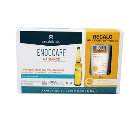 Endocare Radiance C Proteoglicanos Oil Free Amp + Heliocare 360 Water Gel SPF50+