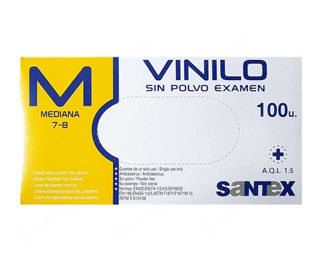 Santex Guantes Vinilo Transparente Medianos 100uds