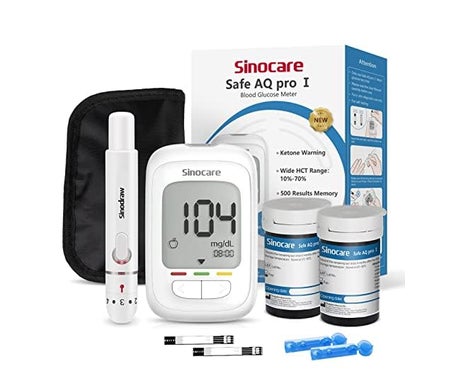 Sinocare Safe Aq Pro I Kit Medidor Glucómetro + Punción + 50