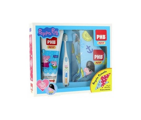 PHB Pack Peppa Pig cepillo dental + gel dentífrico 75ml + pañuelo de regalo