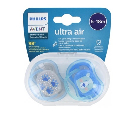 Avent Pack Chupetes Ultra Air 6-18m Azul 2uds