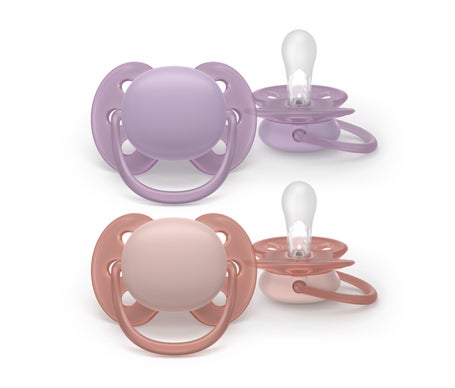 Philips Avent Ultra Soft Chupete Eco 6-18M Lila Rosa 2uds