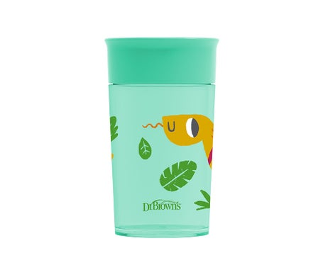 DrBrowns Vaso 360 sin Boquilla Rojo Verde sin Asas 300ml