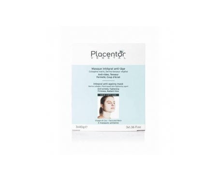 Placentor Vgtal Integral Antienvejecimiento Mascarilla Facial y Cervical 3 Bolsitas 40 g