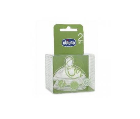 Chicco Tetina Step up 2 Silicona Flujo Medio 2M+ 2uds