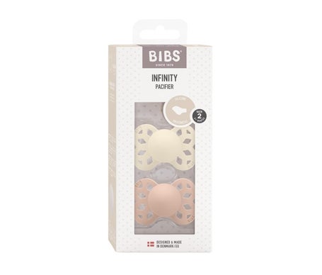 BIBS Infinity Pacifier Silicone Anatomical 2 Vanilla Peach 2uds