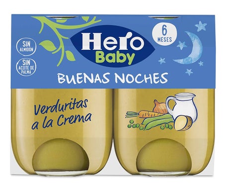 Hero Baby Buenas Noches Verduritas a la Crema 2x190 gr