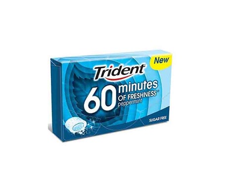 Trident Chicles 60 Minutos de Frescura Menta 20g