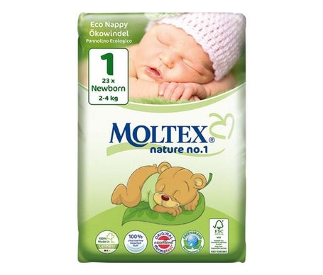 Moltex Nature No. 1 newborn Size 1 (2-4 kg) 23 pcs. - Pañales