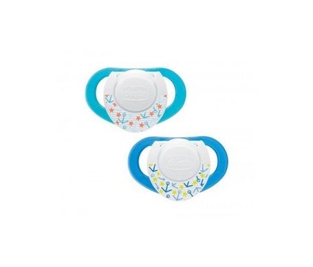 Chicco Compact Blue Baby Dummy Caoutchouc 2 pcs. Blue 12+m - Chupetes y accesorios