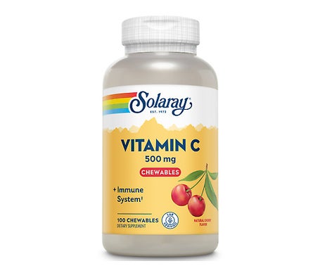 Solaray Vitamina C 500mg Sabor Cereza 100caps